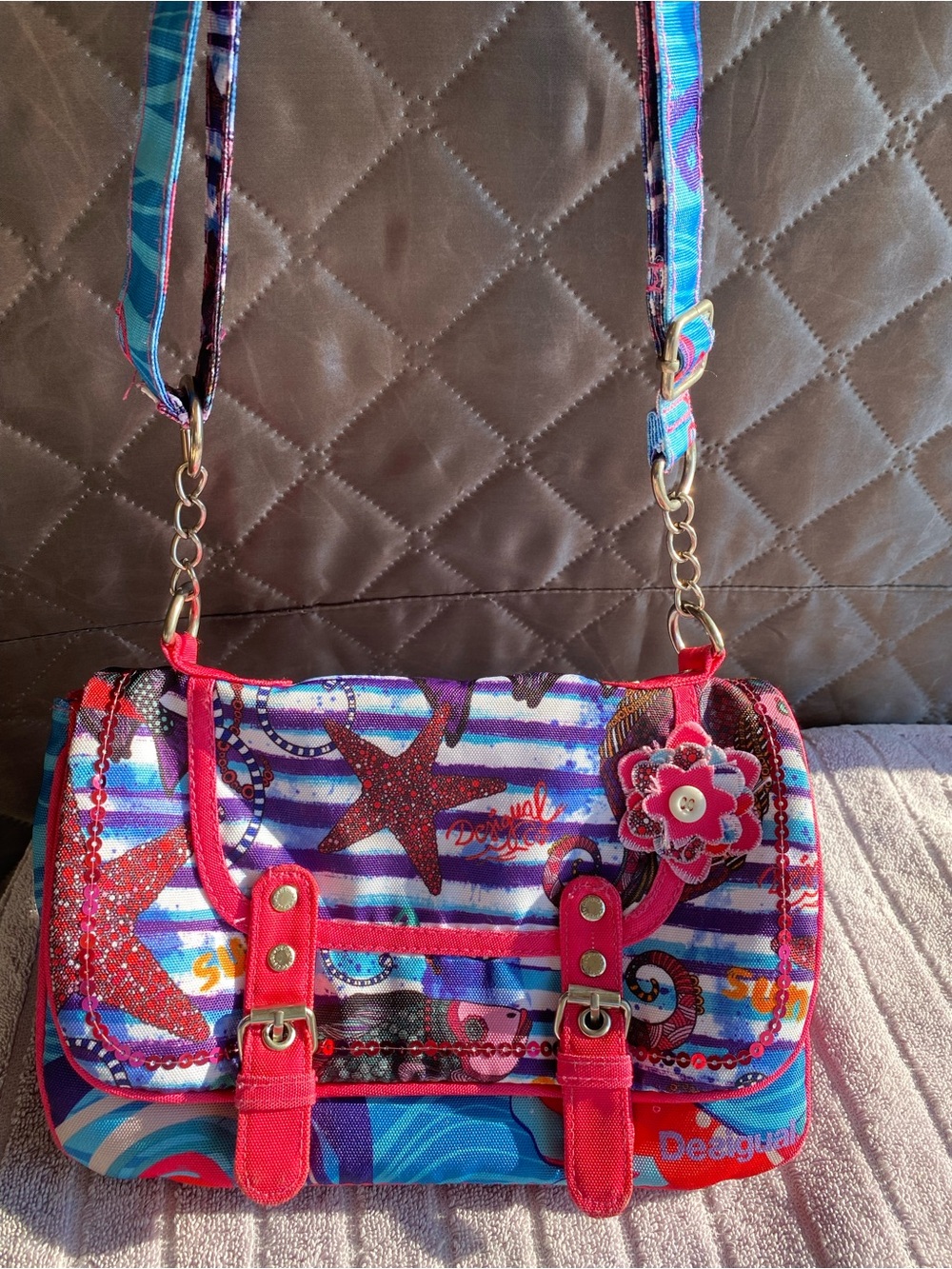 Desigual Nautical Starfish Sequin Crossbody Bag -Excellent condition